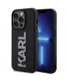 Karl Lagerfeld 3D Rubber Glitter Logo iPhone 15 Pro Case - Black