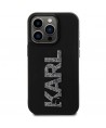 Karl Lagerfeld 3D Rubber Glitter Logo iPhone 15 Pro Case - Black
