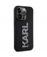 Karl Lagerfeld 3D Rubber Glitter Logo iPhone 15 Pro Case - Black