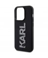 Karl Lagerfeld 3D Rubber Glitter Logo iPhone 15 Pro Case - Black