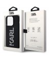 Karl Lagerfeld 3D Rubber Glitter Logo iPhone 15 Pro Case - Black