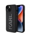 Karl Lagerfeld 3D Rubber Glitter Logo case for iPhone 15 - black