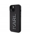 Karl Lagerfeld 3D Rubber Glitter Logo case for iPhone 15 - black