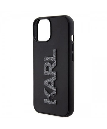 Karl Lagerfeld 3D Rubber Glitter Logo case for iPhone 15 - black