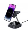 3in1 Acefast E16 15W inductive charging station for phone / headphones / watch - black