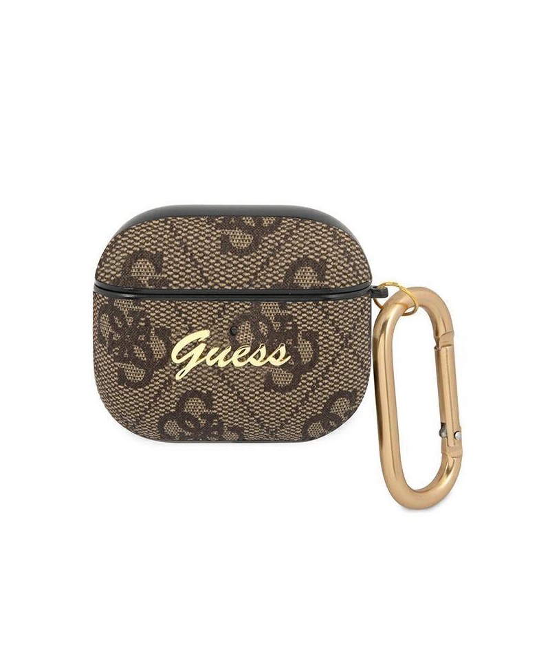 Guess GUA34GSMW AirPods 3 cover brown/brown 4G Script Metal Collection
