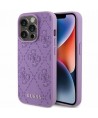 Guess Leather 4G Stamped case for iPhone 15 Pro Max - purple
