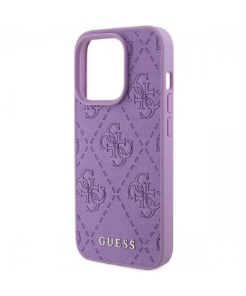 Guess Leather 4G Stamped case for iPhone 15 Pro Max - purple
