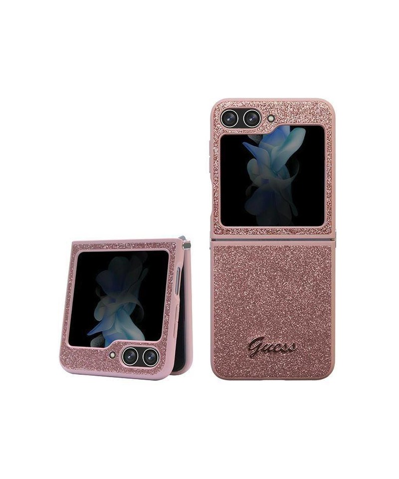 Guess Glitter Script case for Samsung Galaxy Z Flip 5 - pink