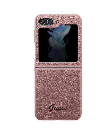 Guess Glitter Script case for Samsung Galaxy Z Flip 5 - pink