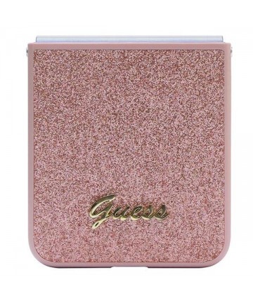 Guess Glitter Script case for Samsung Galaxy Z Flip 5 - pink