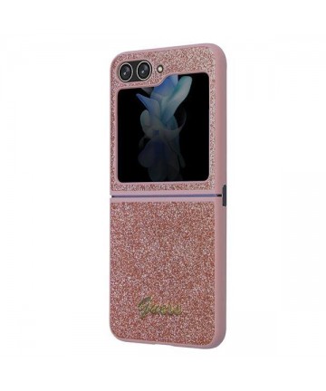Guess Glitter Script case for Samsung Galaxy Z Flip 5 - pink