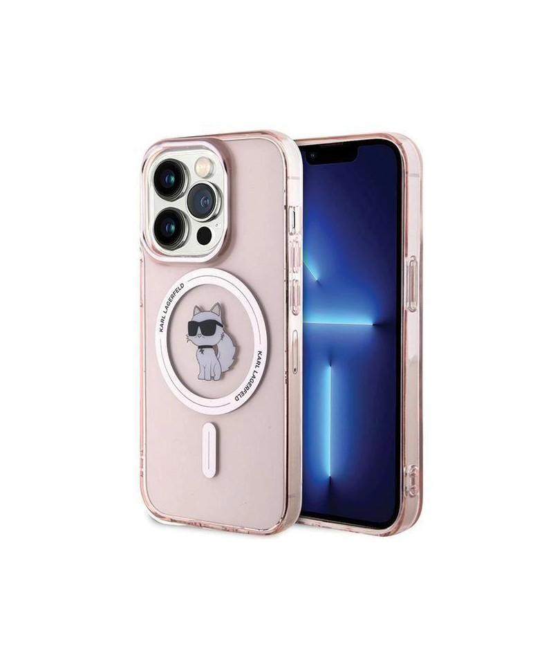 Karl Lagerfeld IML Choupette MagSafe case for iPhone 15 Pro - pink