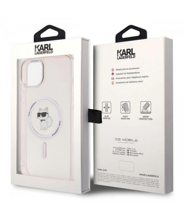 Karl Lagerfeld IML Choupette MagSafe case for iPhone 15 Plus - pink