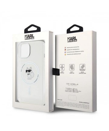 Karl Lagerfeld IML Choupette MagSafe case for iPhone 15 - transparent