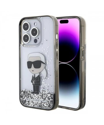 Karl Lagerfeld Liquid Glitter Ikonik case for iPhone 15 Pro - transparent