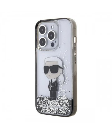 Karl Lagerfeld Liquid Glitter Ikonik case for iPhone 15 Pro - transparent