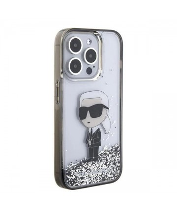 Karl Lagerfeld Liquid Glitter Ikonik case for iPhone 15 Pro - transparent