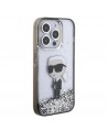 Karl Lagerfeld Liquid Glitter Ikonik case for iPhone 15 Pro - transparent