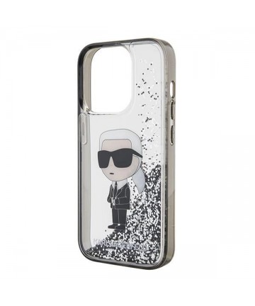 Karl Lagerfeld Liquid Glitter Ikonik case for iPhone 15 Pro - transparent