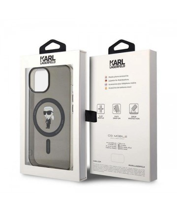 Karl Lagerfeld IML Ikonik MagSafe case for iPhone 15 - black