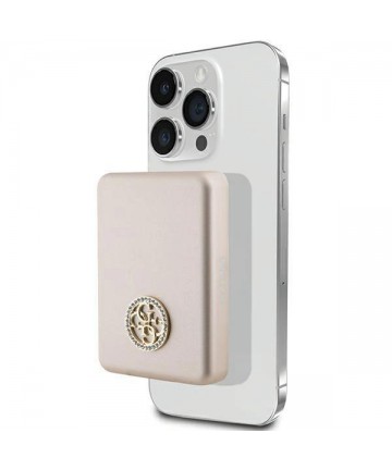 Guess MagSafe 4G Strassed Metal Logo induction power bank 15W 5000mAh - gold