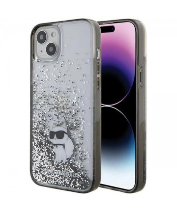 Karl Lagerfeld Liquid Glitter Choupette case for iPhone 15 Plus - transparent