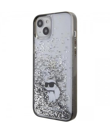Karl Lagerfeld Liquid Glitter Choupette case for iPhone 15 Plus - transparent
