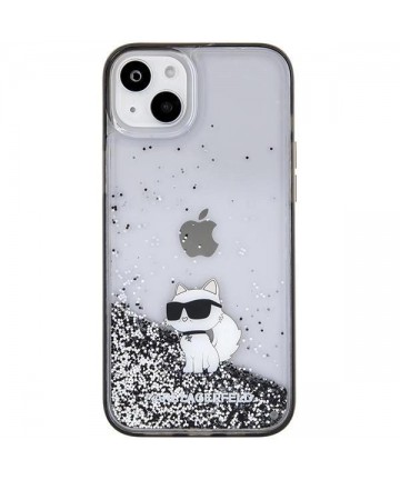 Karl Lagerfeld Liquid Glitter Choupette case for iPhone 15 Plus - transparent