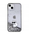 Karl Lagerfeld Liquid Glitter Choupette case for iPhone 15 Plus - transparent
