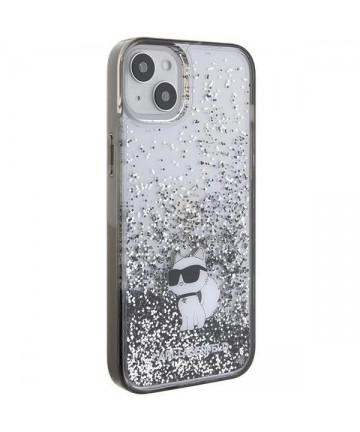 Karl Lagerfeld Liquid Glitter Choupette case for iPhone 15 Plus - transparent