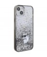 Karl Lagerfeld Liquid Glitter Choupette case for iPhone 15 Plus - transparent