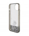 Karl Lagerfeld Liquid Glitter Choupette case for iPhone 15 Plus - transparent
