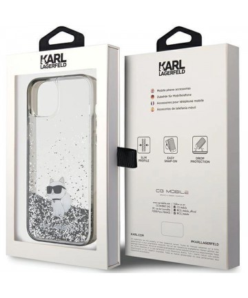 Karl Lagerfeld Liquid Glitter Choupette case for iPhone 15 Plus - transparent