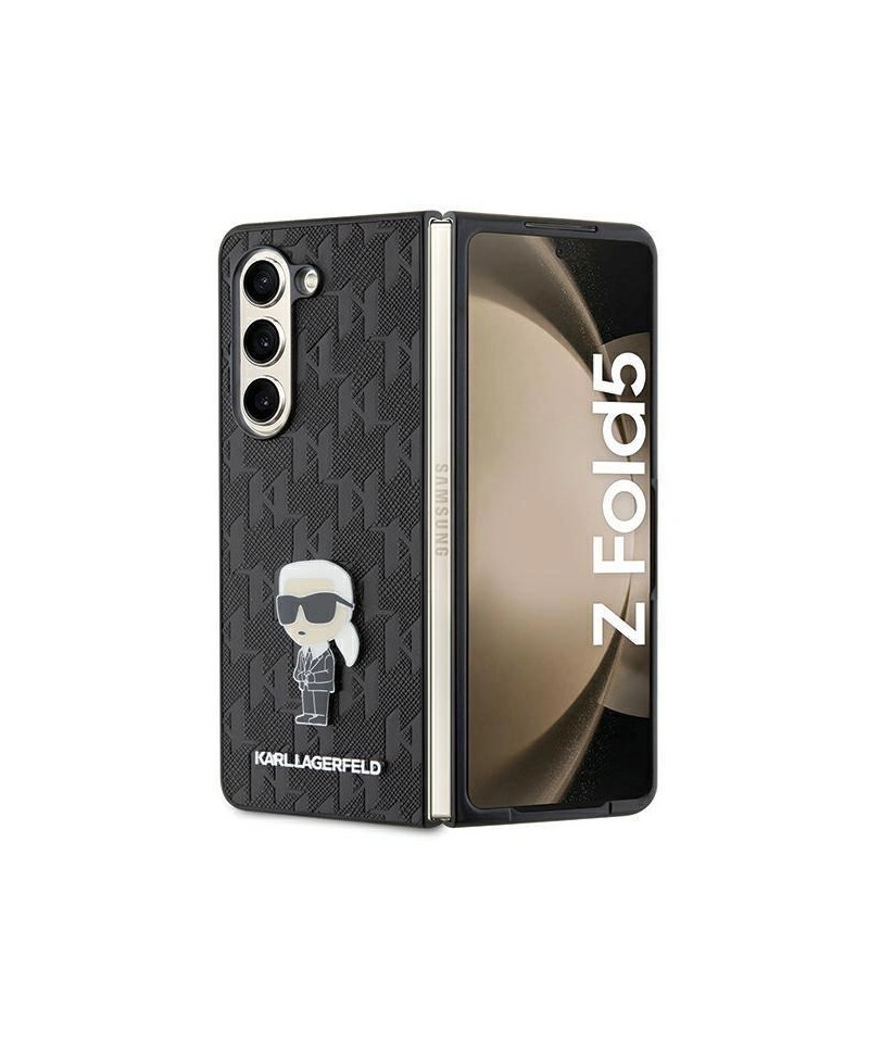 Karl Lagerfeld Saffiano Monogram Ikonik Pin case for Samsung Galaxy Z Fold 5 - black