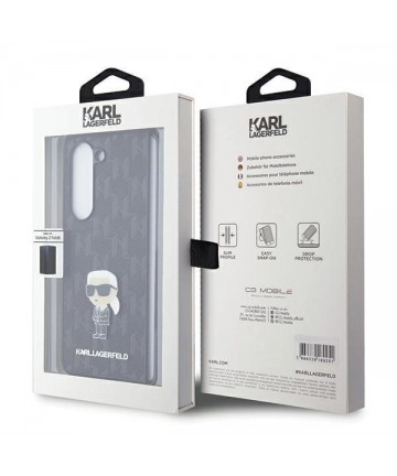 Karl Lagerfeld Saffiano Monogram Ikonik Pin case for Samsung Galaxy Z Fold 5 - black