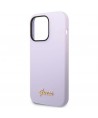 Guess GUHCP14LSLSMU iPhone 14 Pro 6.1" purple/purple hard case Silicone Vintage Gold Logo