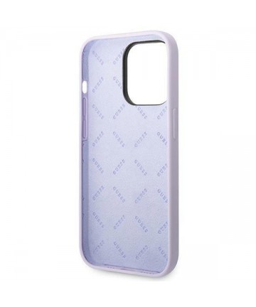 Guess GUHCP14LSLSMU iPhone 14 Pro 6.1" purple/purple hard case Silicone Vintage Gold Logo