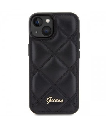 Guess Quilted Metal Logo case for iPhone 15 - black