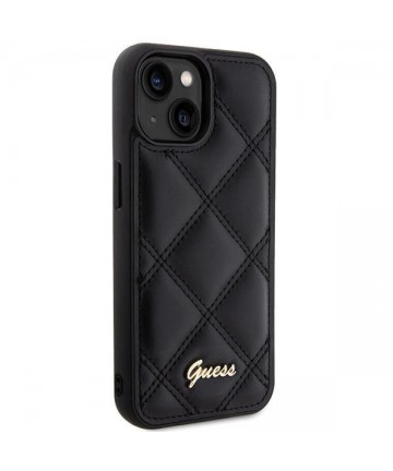 Guess Quilted Metal Logo case for iPhone 15 - black