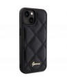 Guess Quilted Metal Logo case for iPhone 15 - black