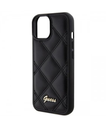 Guess Quilted Metal Logo case for iPhone 15 - black
