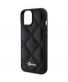 Guess Quilted Metal Logo case for iPhone 15 - black