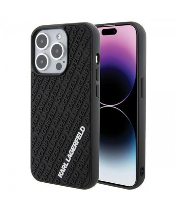 Karl Lagerfeld 3D Rubber Multi Logo case for iPhone 15 Pro - black