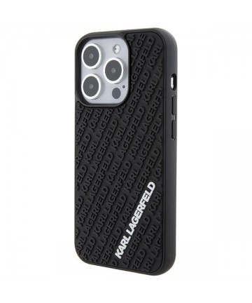 Karl Lagerfeld 3D Rubber Multi Logo case for iPhone 15 Pro - black