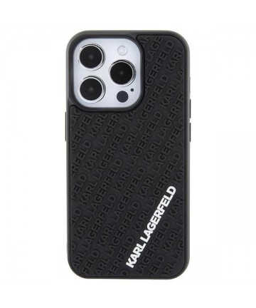 Karl Lagerfeld 3D Rubber Multi Logo case for iPhone 15 Pro - black