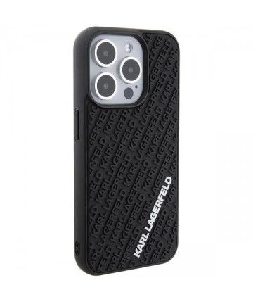 Karl Lagerfeld 3D Rubber Multi Logo case for iPhone 15 Pro - black