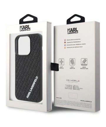 Karl Lagerfeld 3D Rubber Multi Logo case for iPhone 15 Pro - black