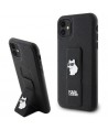 Karl Lagerfeld Gripstand Saffiano Choupette Pins Case for iPhone 11 / Xr - Black