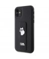 Karl Lagerfeld Gripstand Saffiano Choupette Pins Case for iPhone 11 / Xr - Black
